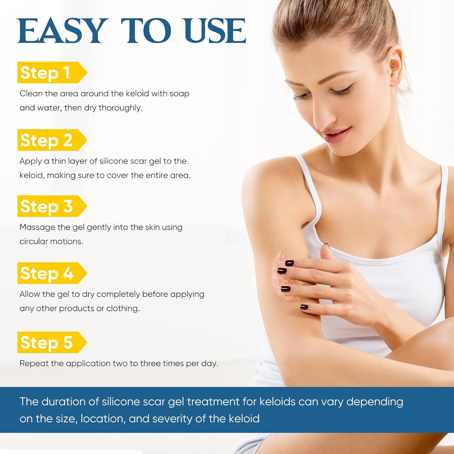 Keloid Bump Removal, Keloid Scar Treatment for Nose & Ear & Belly Piercings, Advanced Silicone Scar Gel for Stretch Mark, Burn Scar, Surgical Scar, C-Section Scar, Old & New Scars
