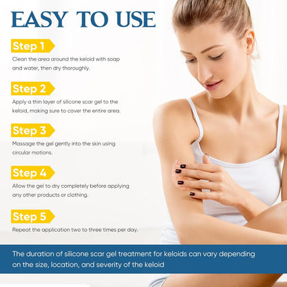 Keloid Bump Removal, Keloid Scar Treatment for Nose & Ear & Belly Piercings, Advanced Silicone Scar Gel for Stretch Mark, Burn Scar, Surgical Scar, C-Section Scar, Old & New Scars