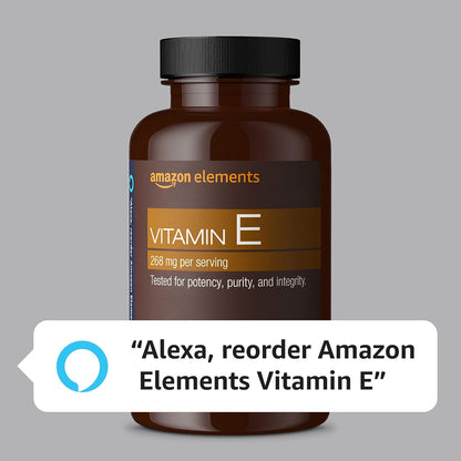 Amazon Elements Vitamin E, 400 IU, 100 Softgels, more than a 3 month supply (Packaging may vary)