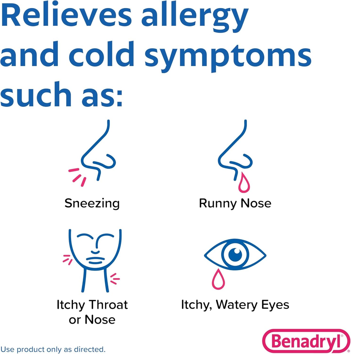 Benadryl Ultratabs Antihistamine Allergy Relief Medicine, 25 mg Diphenhydramine HCl Tablets 48 ct