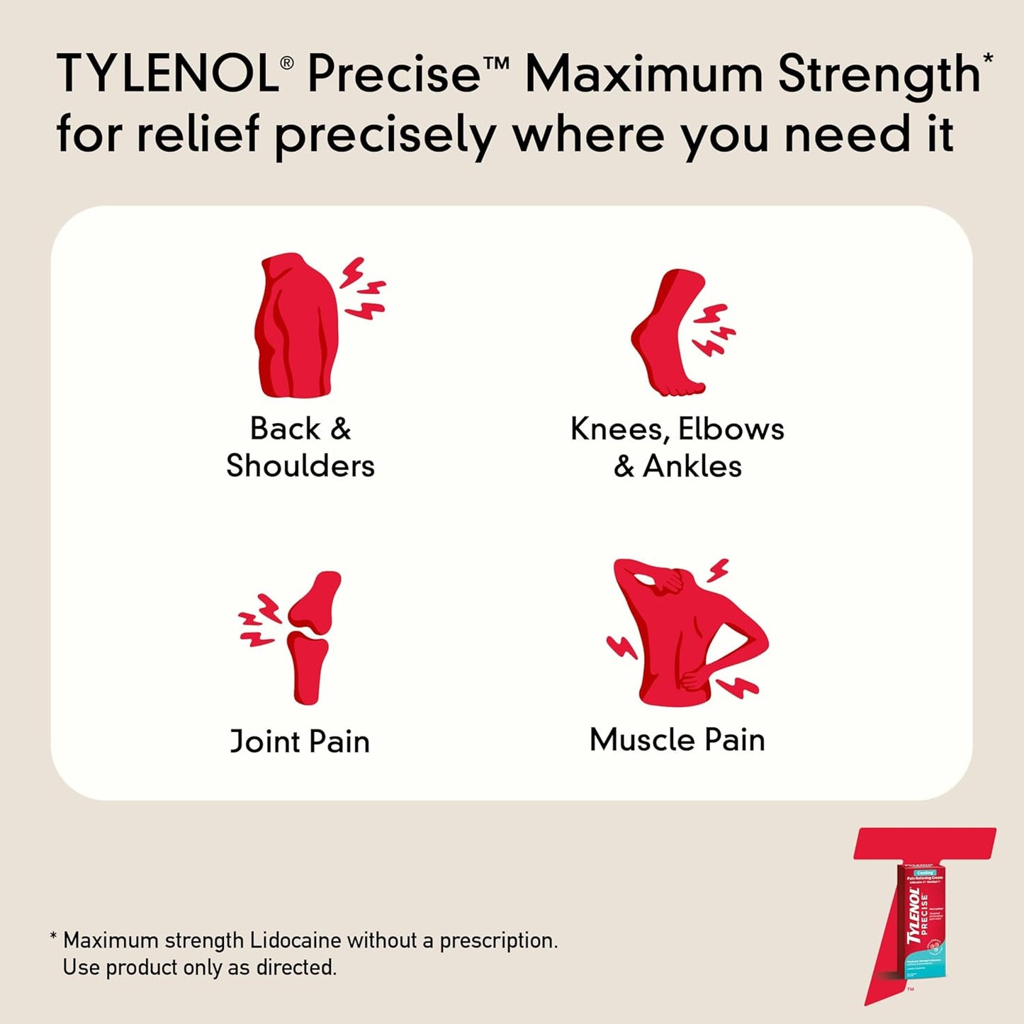 Tylenol Precise Cooling Pain Relieving Cream, Maximum Strength - 4 oz