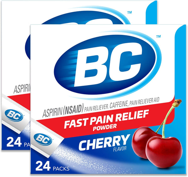 BC Powder Pain Reliever, Cherry Flavor, 24 Count BC