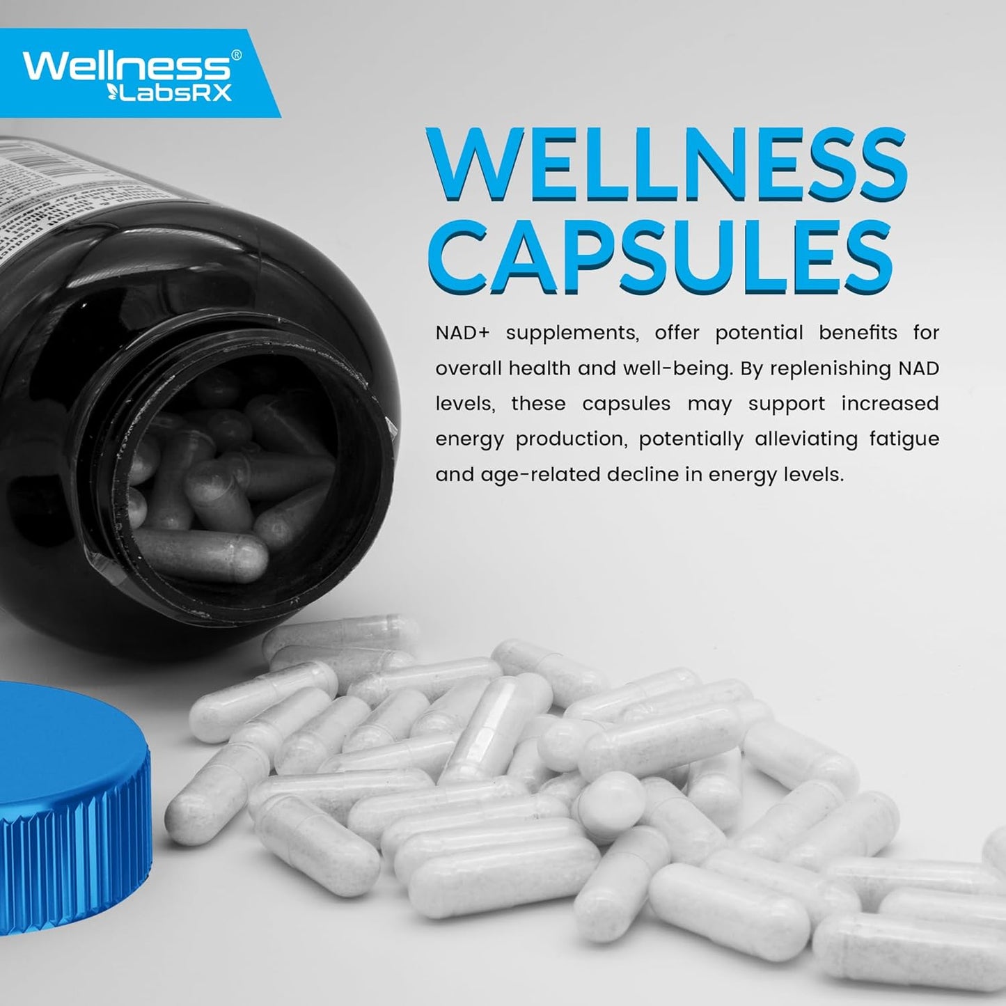 Wellness Labsrx NAD+ Supplement 1500mg with Resveratrol, 90 caps