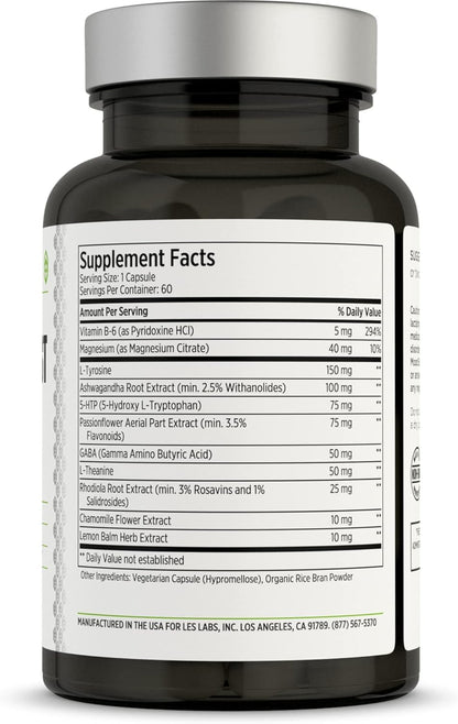 LES Labs Mood Boost – Stress Relief, Mood Support, Deep Relaxation & Better Sleep -  60 Capsules