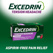 Excedrin Tension Headache Relief Caplets Without Aspirin for Head, Neck and Shoulder Pain Relief - 100 Count Excedrin