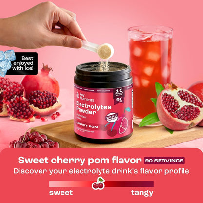 KEY NUTRIENTS Electrolytes Powder No Sugar - Juicy Strawberry-Kiwi Electrolyte Drink Mix - Hydration Powder - No Calories, Gluten Free - Powder and Packets (20, 40 or 90 Servings)