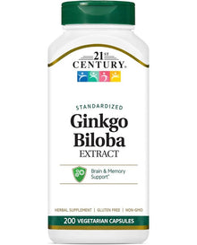 21st Century Ginkgo Biloba Extract Veg-Capsules, 200-Count 21st Century