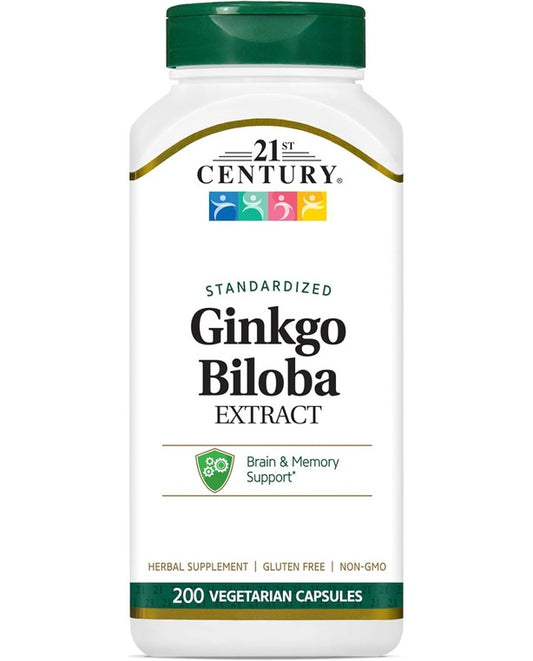 21st Century Ginkgo Biloba Extract Veg-Capsules, 200-Count