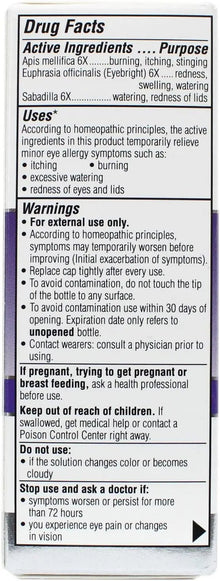 Similasan Eye Drops 0.33 Ounce Bottle, for Temporary Relief from Red Eyes, Itchy Eyes, Burning Eyes, and Watery Eyes Similasan