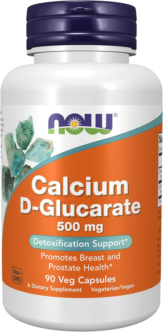 NOW Foods Supplements, Calcium D-Glucarate 500 mg, 90 Veg Capsules