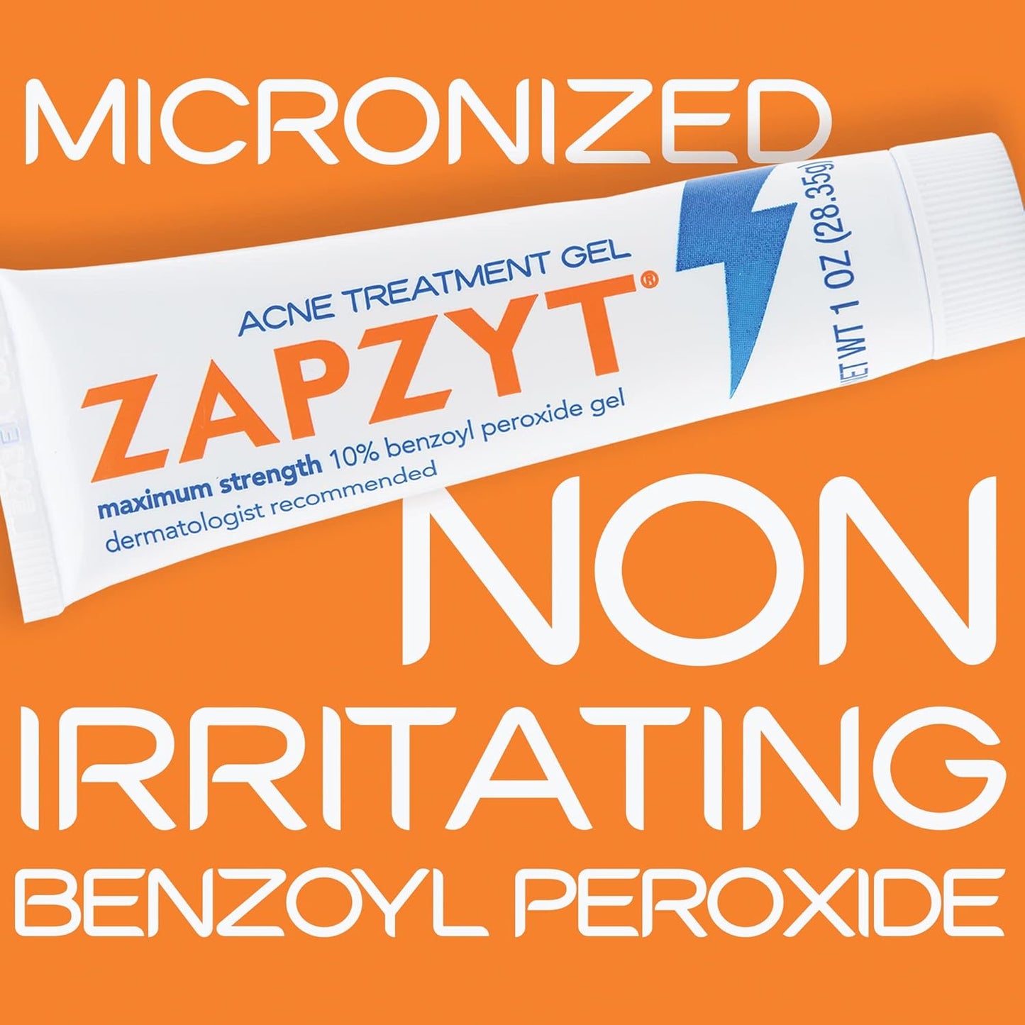 ZAPZYT Maximum Strength 10% Benzoyl Peroxide Acne Treatment Gel 1 oz