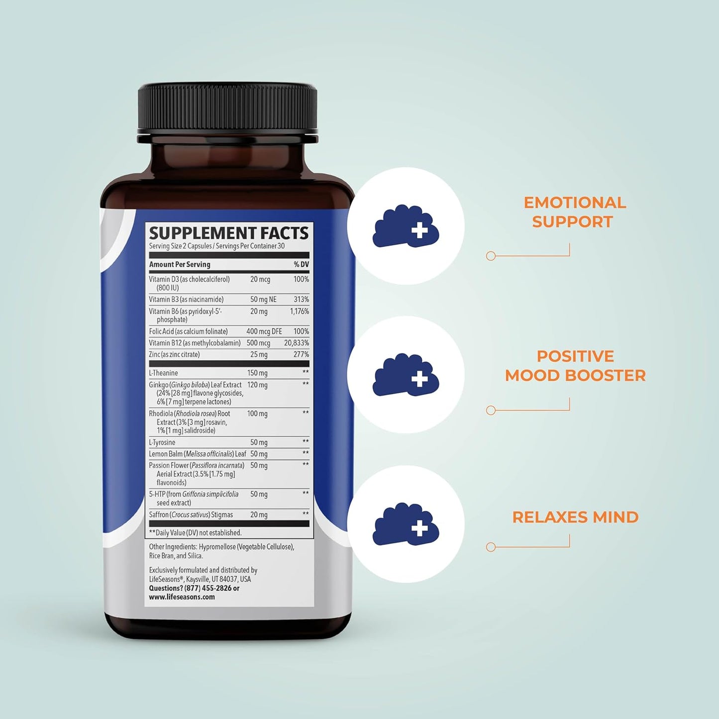 LifeSeasons Mood Stabili-T - Emotional Support -60 Capsules