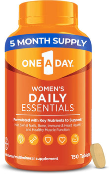 One A Day Multivitamin for Women Daily Essentials, Vitamins for Women to Support Hair, Skin & Nails, Immune Health, Multivitamin for Women with Zinc, Folic Acid & B Vitamins, 150 Count One A Day