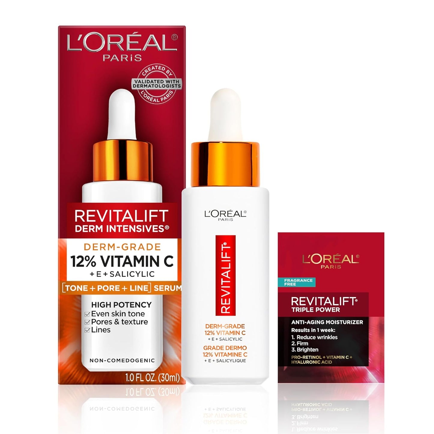 L'Oreal Paris Revitalift 12 Percent Vitamin C, and E, and Salicylic Serum, 1.01 fl oz
