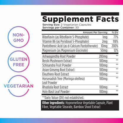 Livingood Daily De-Stress Relief Supplement, 60 Vegetarian Capsules