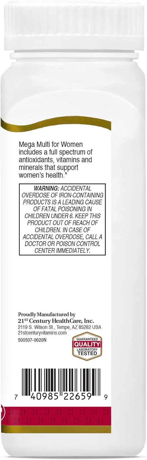 21st Century Mega Multi for Women Tablets, 90-Count