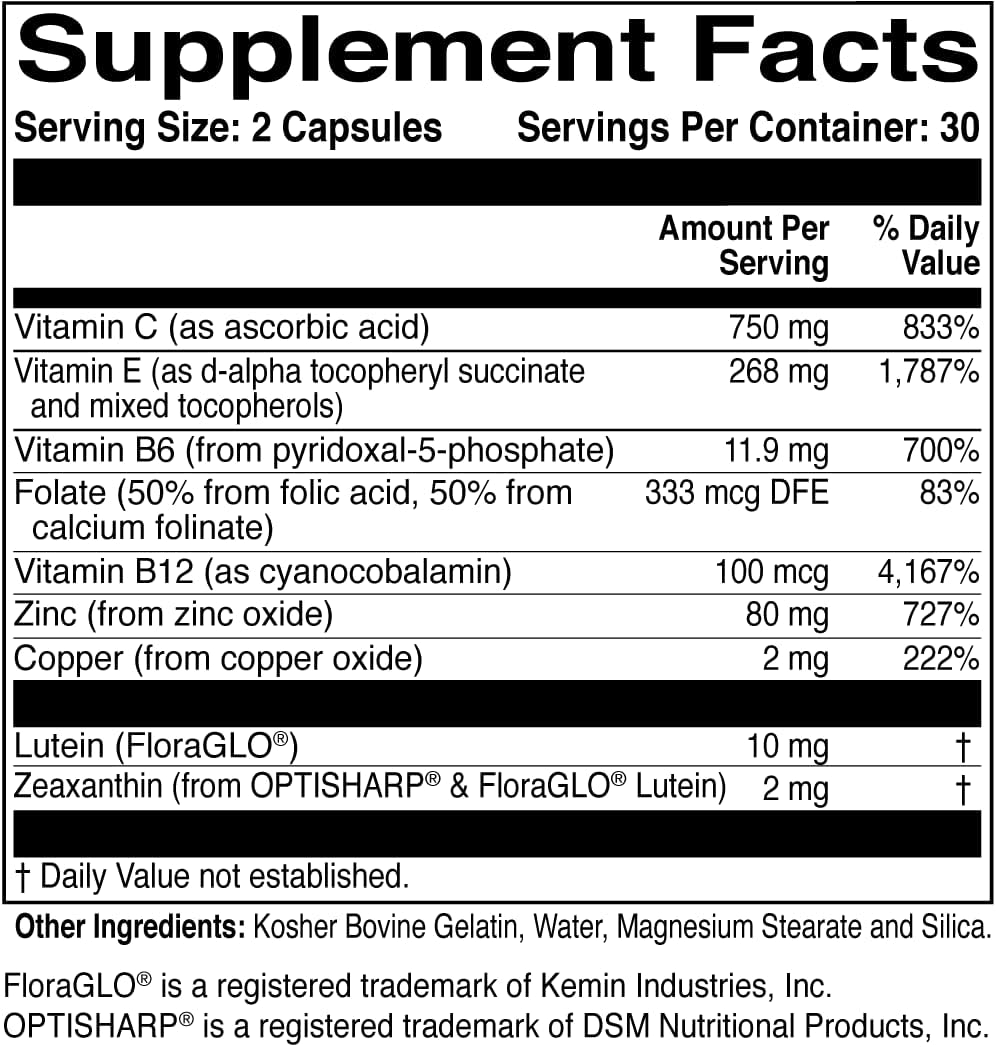 MacularProtect AREDS2 Vitamin & Mineral Supplement - Includes Trio of B Vitamins for Added Macular Health Support - 60 Capsules