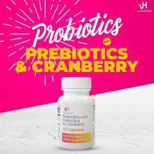 vH essentials Probiotics with Prebiotics and Cranberry Feminine Health Supplement - 60 Capsules VH Essential