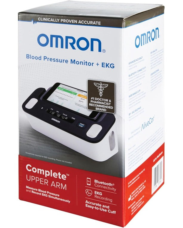 Omron Complete Wireless Upper Arm Blood Pressure Monitor + EKG; Measure Bp, EKG, Afib, Tachycardia, Bradycardia & Sinus Rhythm; Built-In Bluetooth Technology