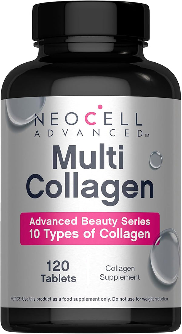 NeoCell Advanced Multi Collagen Peptides | 10 Types of Collagen | 120 Tablets NeoCell