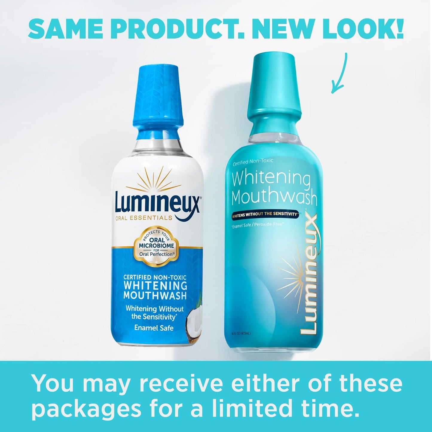 Lumineux Teeth Whitening Mouthwash 16 Oz. - Enamel Safe - Whitening Without the Sensitivity - Certified Non-Toxic - Whiter Teeth in 7 Days or Less w/o Sensitivity - NO Alcohol, Fluoride & SLS Free