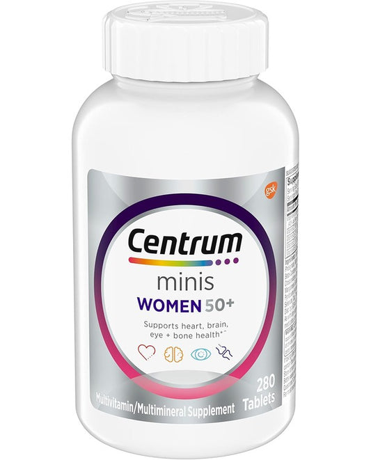 Centrum Minis Silver Women's Multivitamin for Women 50 Plus, Multimineral Supplement with Vitamin D3, B Vitamins, Non-GMO Ingredients, Supports Memory and Cognition in Older Adults - 280 Ct