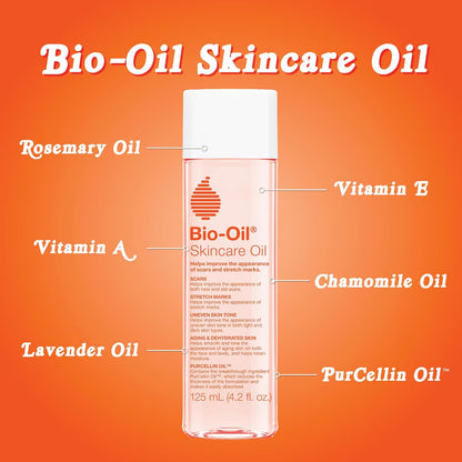 Bio-Oil Skincare Oil with Vitamin E, Serum for Scars and Stretchmarks, Face and Body Moisturizer for Sensitive Dry Skin