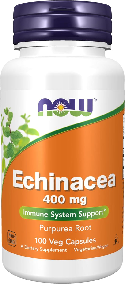 NOW Foods Supplements, Echinacea (Purpurea Root) 400 mg, 100 Veg Capsules