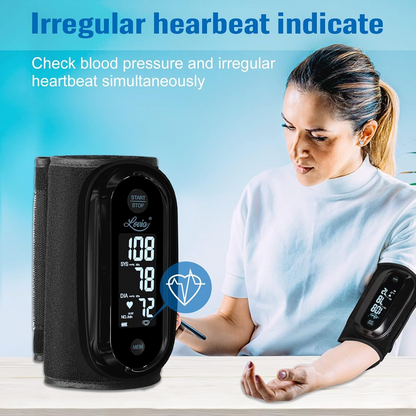 Lovia Blood Pressure Monitor Upper Arm with One Piece Design, Digital BP Machine for Home Use with Cuff Size 9-14 Inch, Portable Meter, Built-in Battery