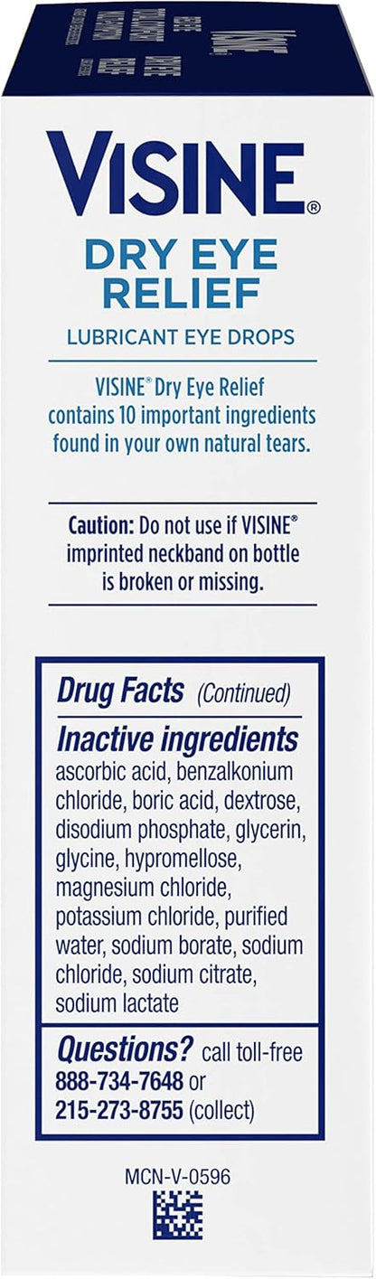 Visine Red Eye Total Comfort Multi-Symptom & Dry Eye Relief Lubricant Eye Drops, 2 Items