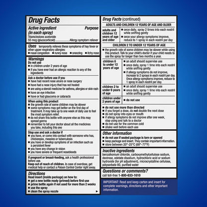 Nasacort 24HR Allergy Nasal Spray, Non-drowsy, 60 Sprays, 0.37 fl. oz.