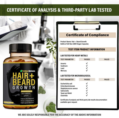 Growth Vitamins for Men | Biotin 10,000mcg, Patented OptiMSM®, goMCT®, Saw Palmetto, Collagen | 60 Day Supply