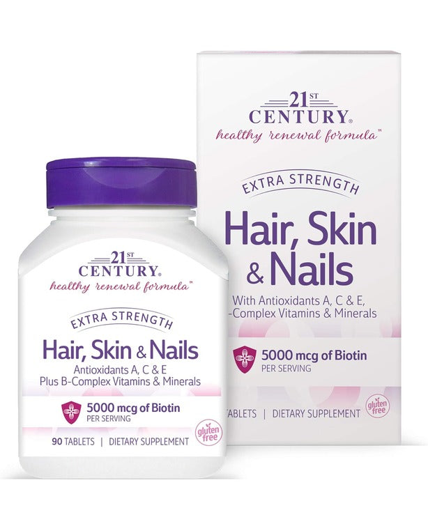 21st Century Hair, Skin and Nails Extra Strength Tablets, 90 Count