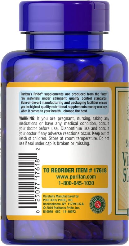 Puritan's Pride Vitamin D3 50 mcg 2,000 IU - 200 softgels
