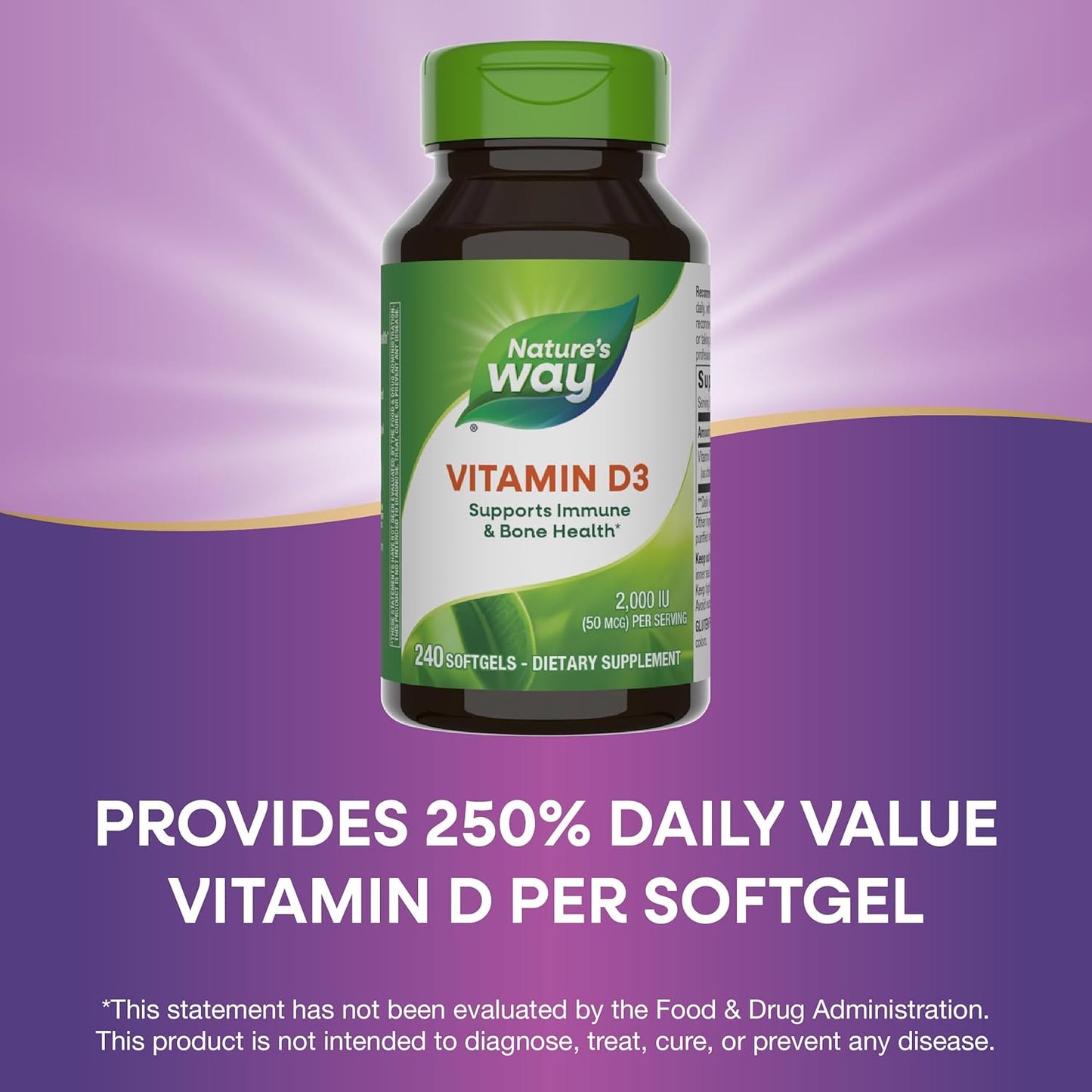 Nature's way vitamin D3 softgels, 240 ct
