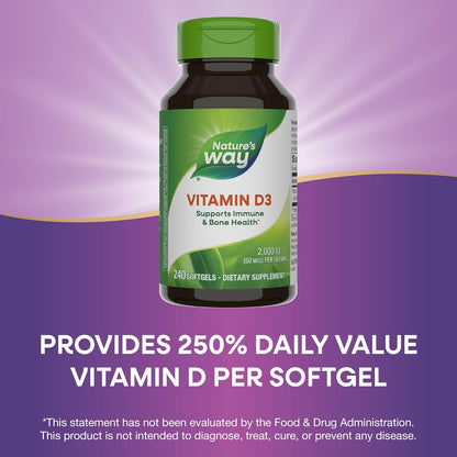 Nature's way vitamin D3 softgels, 240 ct