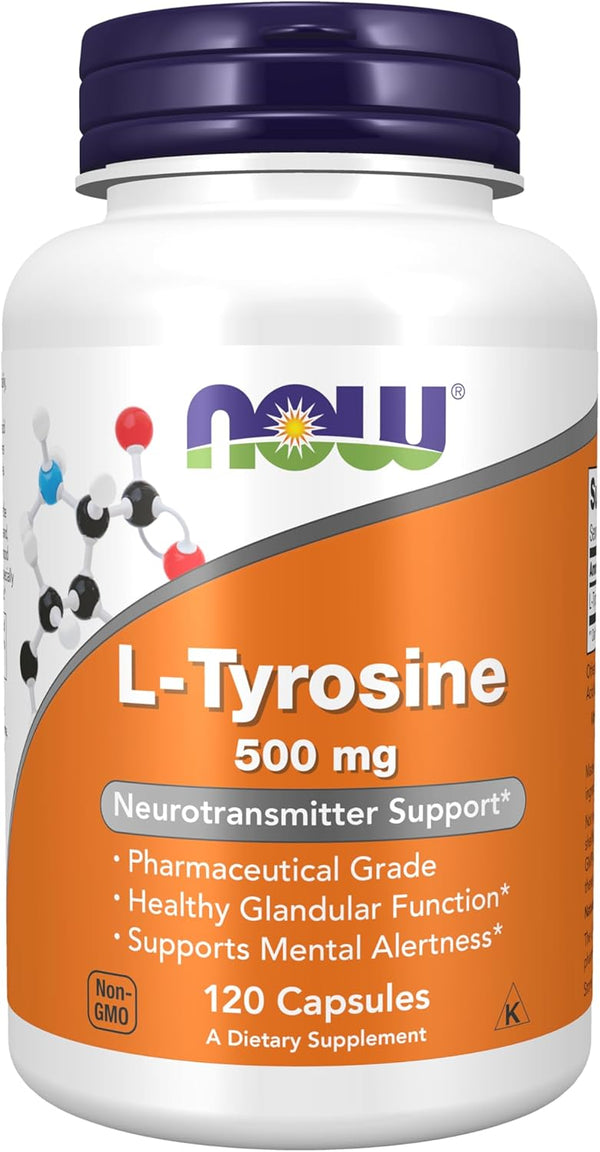 NOW Foods Supplements, L-Tyrosine 500 mg, 120 Capsules now
