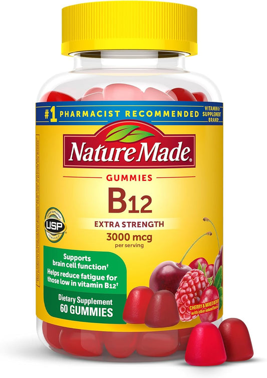 Nature Made Extra Strength Vitamin B12, 3000 mcg, 60 Gummies