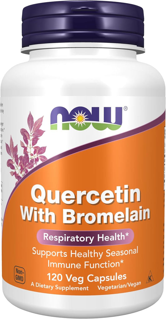 NOW Foods Supplements, Quercetin with Bromelain, Balanced Immune System*, 120 Veg Capsules