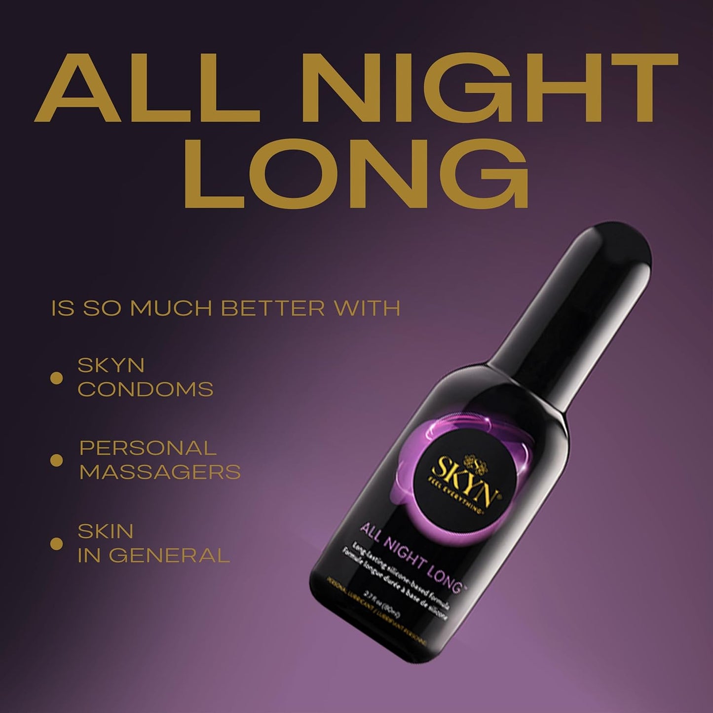 SKYN All Night Long Silicone-Based, Long Lasting Lube 2.7 oz