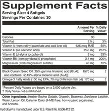 HydroEye Softgels - Dry Eye Relief - Features GLA, EPA, DHA and Other Key Nutrients - 120 Count ScienceBased Health