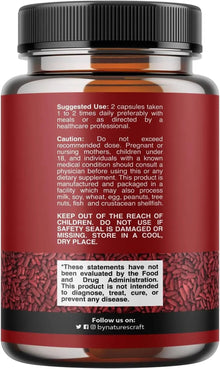 Red Yeast Rice with CoQ10 Supplement - Extra Strength Citrinin-Free Red Yeast Rice 1200 mg. Capsules with CoQ10 100mg - Naturally Occurring Monacolin K Heart Health Supplement - 120 Veggie Capsules Nature's Craft