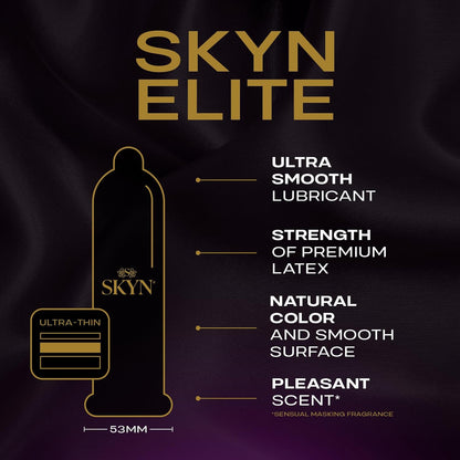 SKYN Elite, 10 Count, Ultra-Thin, Lubricated Latex-Free Condoms