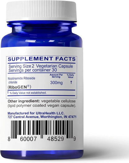 UltraHealth NR (nicotinamide riboside) ENTERIC - High Purity NAD+ Supplement.