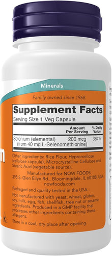 NOW Foods, Selenium, 200 mcg, 90 Tablet now