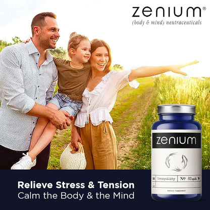 Zenium - Relieve Stress, Tension, Worry, Nervousness, & Irritability | Calm The Mind & Body - 60 Capsules
