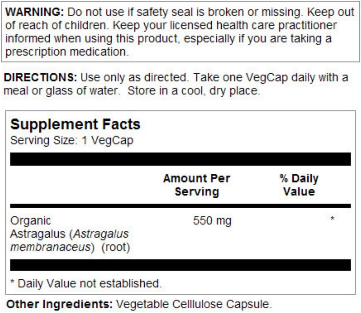 Solaray Astragalus Root 550mg | Healthy Immune Function & Stress Support | Adaptogen Herb | Non-GMO & Vegan | 100 VegCaps