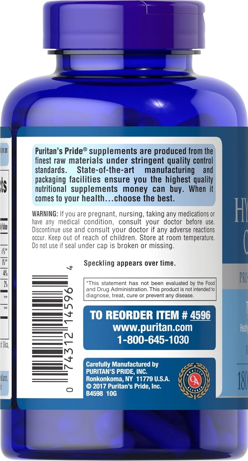 Puritans Pride Hydrolyzed Collagen Caplets, 1000 Mg, 180 Ct
