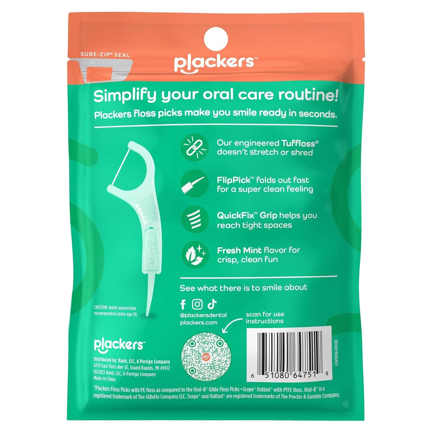 Plackers Micro Line Dental Floss Picks, 36 Count