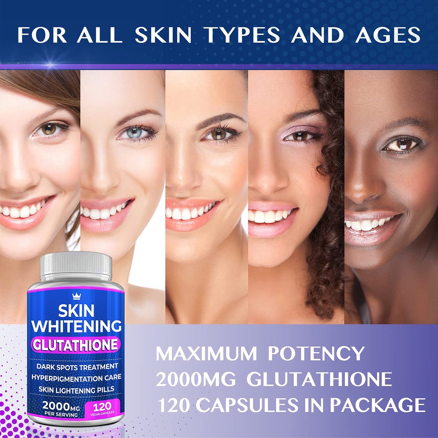 Glutathione Whitening Pills 2000mg - 120 Capsules